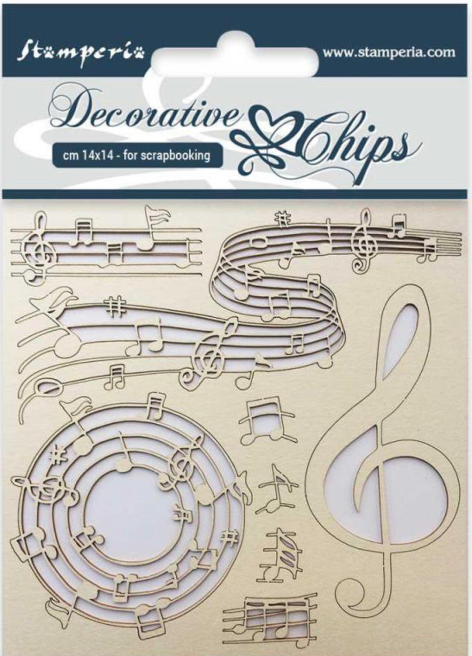 Stamperia Decorative Chips Music